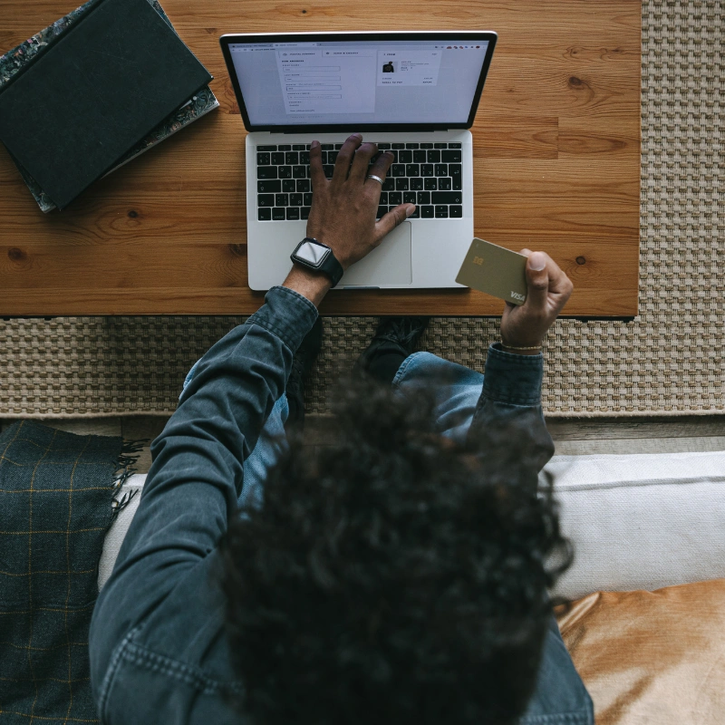 Business website displayed on laptop